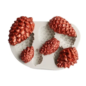 XMAS Pine Cone Nut Silicone Fondant Cake Decor Mold Chocolate Sugarcraft Mould - Picture 1 of 4