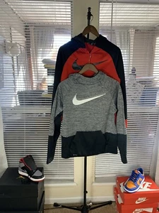 Bundle Nike Dri-Fit Hooded Jacket Youth Size XL Gray/Black/Red SKU #485 - Picture 1 of 9