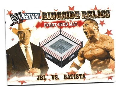 Event-Used Mat Ringside Relics 2005 Topps Heritage WWE JBL Batista HOF Wrestling - Image 1 of 2
