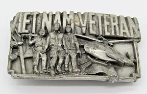 1983 Bergamot Brass Works Honoring Vietnam Veterans Pewter Belt Buckle Vintage - Picture 1 of 9