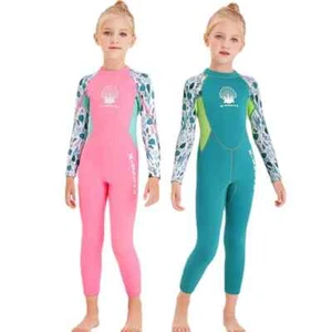 New Jellyfish Neoprene Children Diving Suit Swimwear Girls Long Sleeve Surfing - Picture 1 of 14