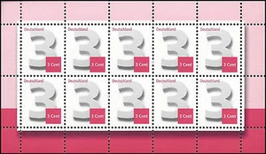 Francobollo complementare 3 centesimi - adesivo bagnato da foglio da dieci - Michel n. 2964 - VARIANTI - Foto 1 di 8