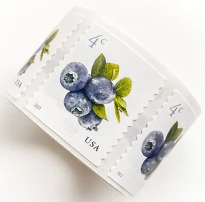 US # 5652 Blueberries 4c (2021) - Coil Roll of 100 Postage Stamps | BRAND NEW! - Picture 1 of 8