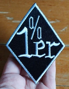 Outlaw Biker Black and White 1%er Sew On Motorcycle Chopper Biker Vest Patch - Picture 1 of 5