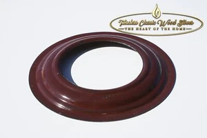 Ceiling ring/ trim collar for flue system wood heater 5" enamel brown - Picture 1 of 3
