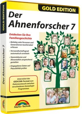 Ahnenforscher 7 Gold Edition - Entdecken Sie Ihre Familiengeschichte - DVD ROM - Bild 1 von 4