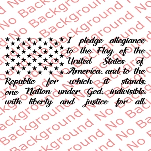 Script Pledge of Allegiance Vinyl Decal USA Flag National Anthem Patriotic US019 - Picture 1 of 7
