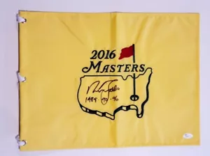 Nick Faldo Signed Auto Masters Pin Flag w/1989 90 96 PGA Tour Augusta JSA - Picture 1 of 1