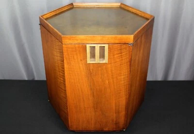 Lane ? hexagonal Walnut end side table, brass top, manner of Harvey Probber - Image 1 of 4
