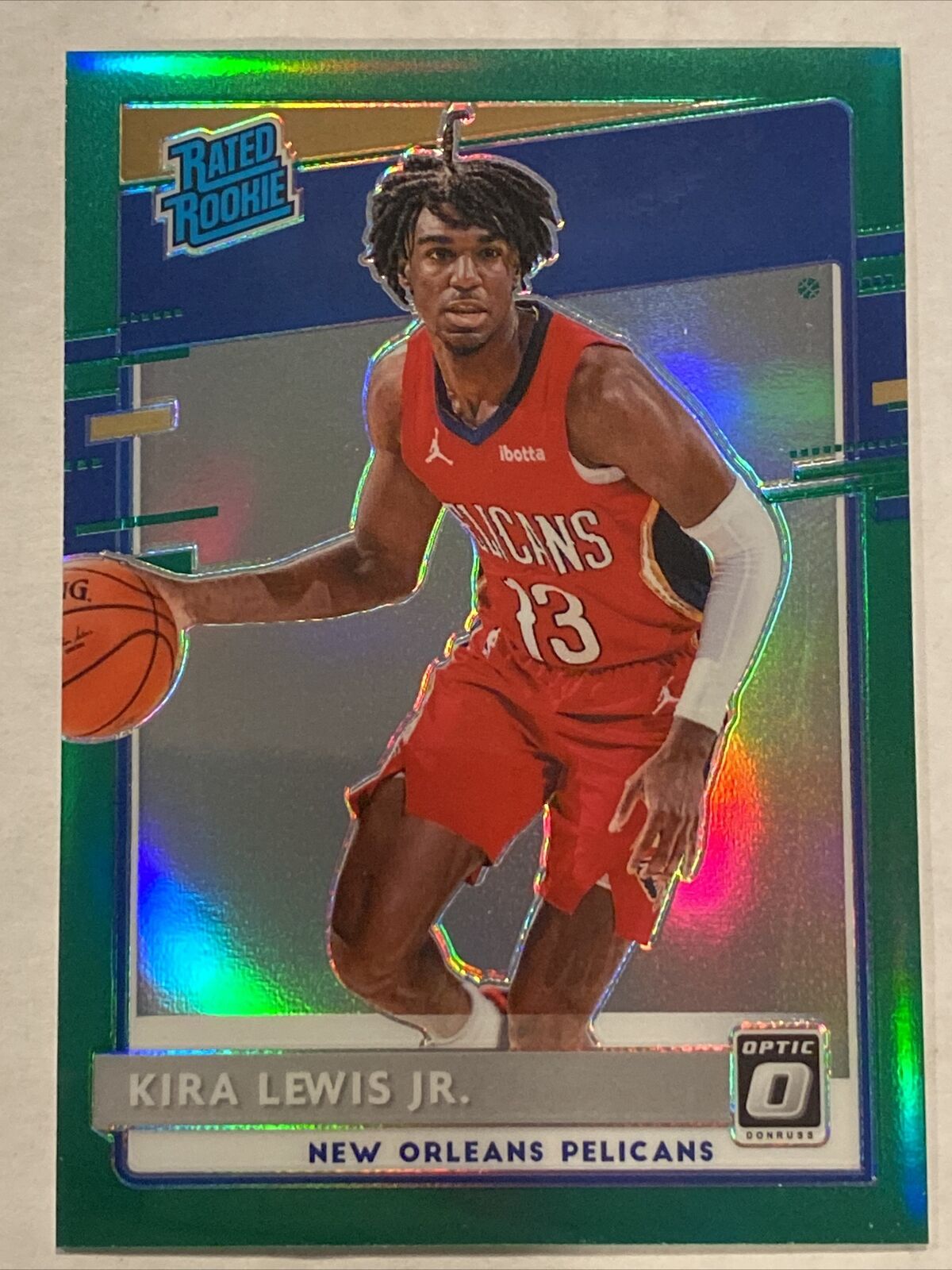 Kira Lewis Jr. 2020-21 Donruss Optic Rated Rookie Green Priam New Orleans 3/5