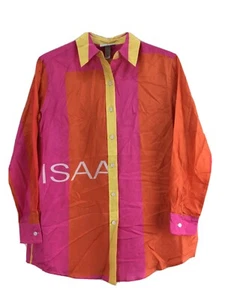 Isaac Mizrahi Target 20th Anniversary 100% Seide Bluse kräftige Farbe NEU XS und 2XL - Bild 1 von 7