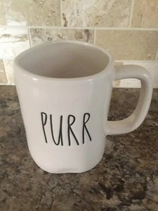 RAE DUNN "PURR" TASSE Tasse elfenbein GROSSER BRIEF NEU RARITÄT/SELTEN - Bild 1 von 12