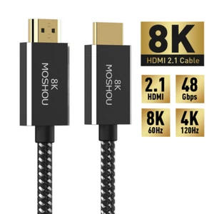 Cable MOSHOU HDMI 2.1 8K 60Hz 4K 120Hz 48Gbps ARC eARC HDR Cable de Video para PS5 - Imagen 1 de 12