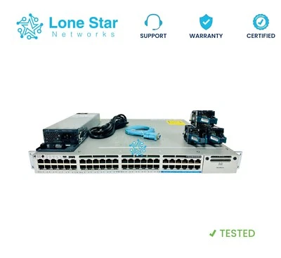 Cisco WS-C3850-12X48U-L 48x1G UPoE+ 12x10GbE RJ45-Lifetime Warranty - Image 1 of 2