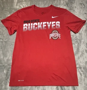 Nike Dri-Fit Ohio State Men’s Red Logo Tee Shirt Size S - Picture 1 of 6
