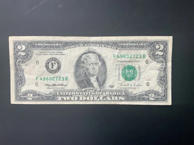 1995 $2 DOLLAR BILL F49602723B - Image 1 of 4