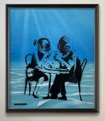 Pintura BANKSY - Fecha bajo el agua - Arte urbano Foto 1 de 4
