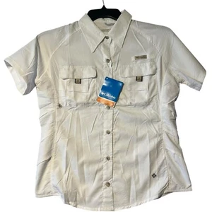 Columbia Shirt Boys XL Button Up Omni Shade PFG Fishing Vented White Athletic - Picture 1 of 5