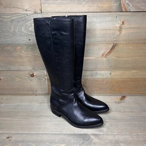 Frye Billy Inside Zip Tall Black Leather Boots 3470809-BLK Women's Size 7 B - Picture 1 of 9