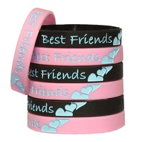 Best Friends Silicone Rubber Wristband Bands Bracelets Jewelry Gifts Mens Womens