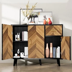 Sideboard Cabinet with Drawer & 3 Doors, Mid-Century Modern Buffet Cabinet NEW! - Picture 1 of 9