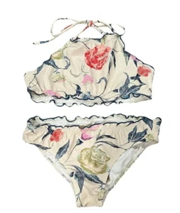 O’Neill L28508 Girl’s Batik Floral High Neck Swim Set Size 12 - Picture 1 of 3