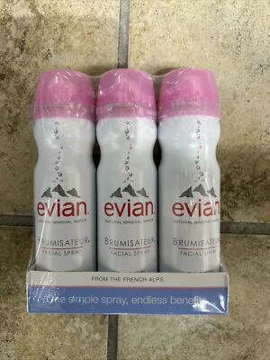 Evian Natural Mineral Water Facial Spray Moisturizes Refreshes Tones 50ml 3 PACK - Image 1 of 2