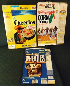 Lot of 3 Vintage Commemorative Cereal Boxes, Cheerios, Corn Flakes, Wheaties - Picture 1 of 4