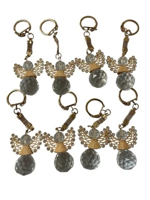 12 Crystal Angel Keychains Favors Baptism First Communion Christening Bautizo  - Image 1 of 2