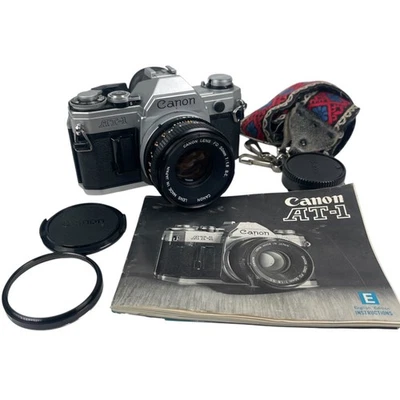Cámara fotográfica Canon AT-1 35 mm 50 mm F1,8 FD lente exposición manual montaje FD Foto 1 de 4