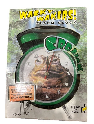 New Wacky Wakers Bull Frog Alarm Clock Croaks New Old Stock Wacky Animal Clock - Image 1 of 2
