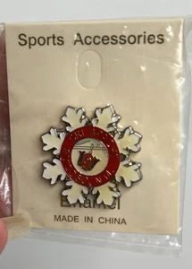 VTG Ski Apache N.M Ski Resort- Snowflake Enamel Souvenir Travel Pin/ Brooch New - Picture 1 of 4