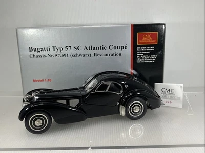 1/18 CMC 1938 Bugatti Type 57 SC Atlantic Black Restored  M-085 RARE - Image 1 of 4