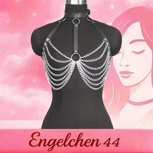 Modische übertriebener Sexy mehrschichtige Metall Brust ketten PU-Leder Gürtel - Bild 1 von 5