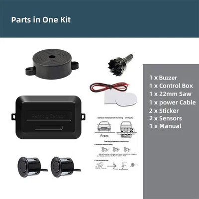 KIT 4 SENSORI DI PARCHEGGIO  UNIVERSALI RETROMARCIA AUTO FURGONE - Image 1 of 2