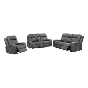 Coaster Raelynn 3-piece Faux Leather Upholstered Motion Reclining Sofa Set Gray - Picture 1 of 18