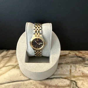 Citizen Eco-Drive Watch Women 26mm Blue Dial Two Tone Date Round Works Great - Picture 1 of 13