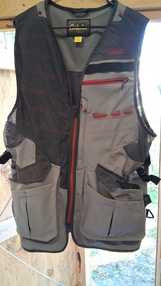 Cabelas New Era Shooting Vest Mens Sz XL Gray Full Zip Mesh Outdoors Hunting - Image 1 of 4