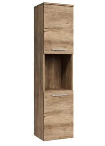 Badezimmer Schrank Montreal 131 cm - Eiche Kastanie – Hängender Hochschrank mit - Bild 1 von 4