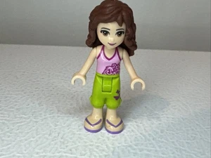 LEGO Friends Minifigure Olivia, Lime Cropped Trousers, Bright Pink Top (Genuine) - Picture 1 of 4