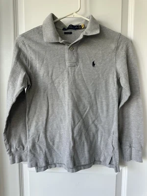 Camisa Polo Ralph Lauren Tejida Manga Larga Niños Mediana 10-12 Gris Manga Larga Foto 1 de 4