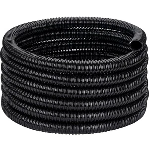 Manguera de jardín de agua Koi de PVC corrugado flexible negra 50 pies para estanque ID de 1,5 pulgadas - Imagen 1 de 7