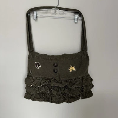 Bolso de Mano Mensajero de Lona Verde Ejército Bongo Camuflaje Volantes Correa para el Hombro Foto 1 de 4