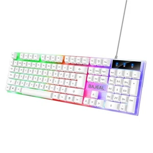 Customizable Lighting Effects 7 Color Backlit Gaming Keyboard 104 Keys - Zdjęcie 1 z 30