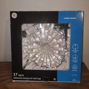 GE Holiday Classics Glitzer Starburst Baumspitze 37 Lichter mit Befestigungsclip - Bild 1 von 4