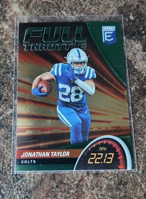 2022 Panini Donruss Elite Jonathan Taylor Full Throttle Green Foil Parallel - Image 1 of 2