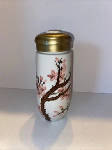 Teavana Tea Infuser Stoneware Travel Tumbler Cherry Blossoms with Infuser - Picture 1 of 9