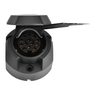 ・*12V 13Pin Trailer Plug Socket Connector Adapter Bracket For Trailer Caravan - Picture 1 of 12