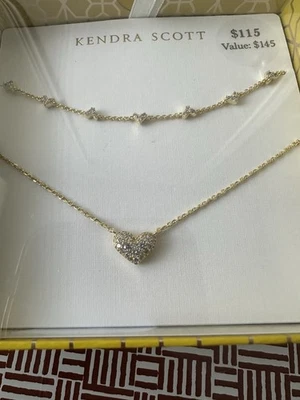 Dos Collares Corazón Diseño Diferente Amarillo Con Circonitas � Foto 1 de 4