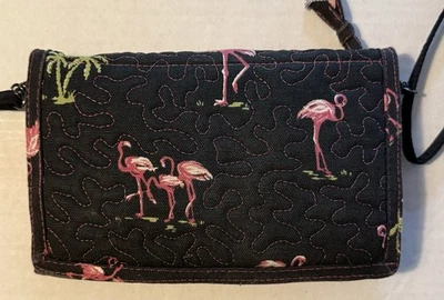 DONNA SHARP Estampado de Flamenco Acolchado Organizador Chequera Billetera Bandolera Cartera Foto 1 de 4